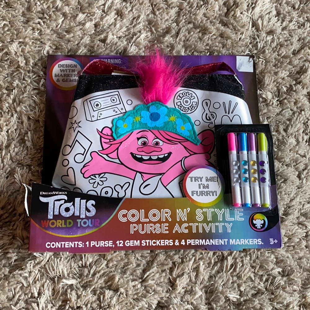 NWT Trolls Color N’ Style Purse Activity